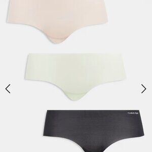 Calvin Klein Women's Invisibles 3-Pack Hipster Underwear Black/Cedar/Lime M NWT